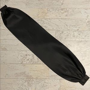 Vintage taffeta cummerbund belt, black, 24” waist